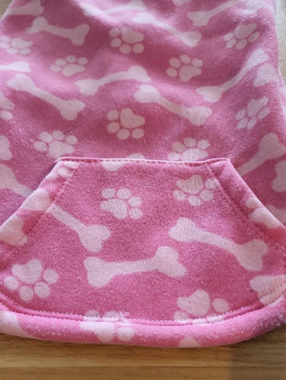 Pink Paw & Bone Hoodie Dog Sweater - Comfortable Pet Hoodie